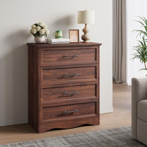 YANSNWO Walnut 4 Drawer Dresser - Image 2