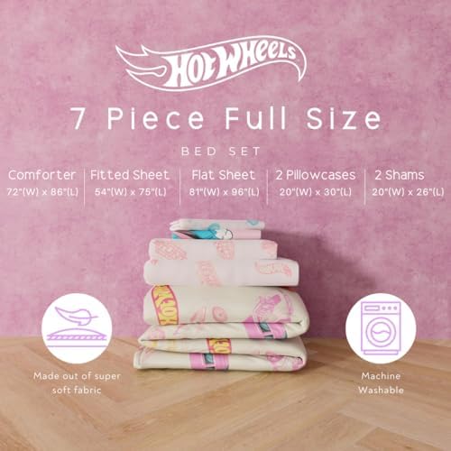 Hot Wheels Girls Kids Bedding Super Soft Comforter and Sheet Set - Image 3
