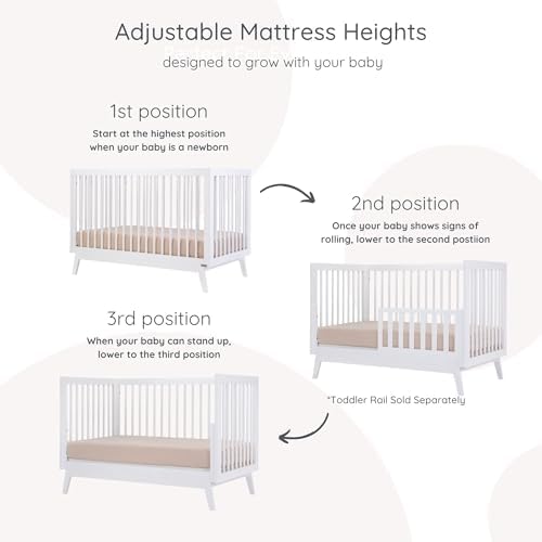 dadada Harmony Wood Baby Crib & Dresser Set, Nursery Furniture Combo - Image 4