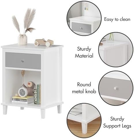 White-Gray Night Stand, Nightstand - Image 6