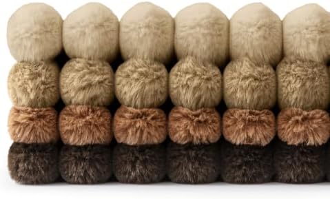 MIULEE Fall Faux Fur Plush Decorative Throw Pillow Covers 18x18, Dark Brown - Image 6