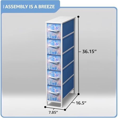 Sorbus 5-Drawer Narrow Dresser for Bedroom - Image 3