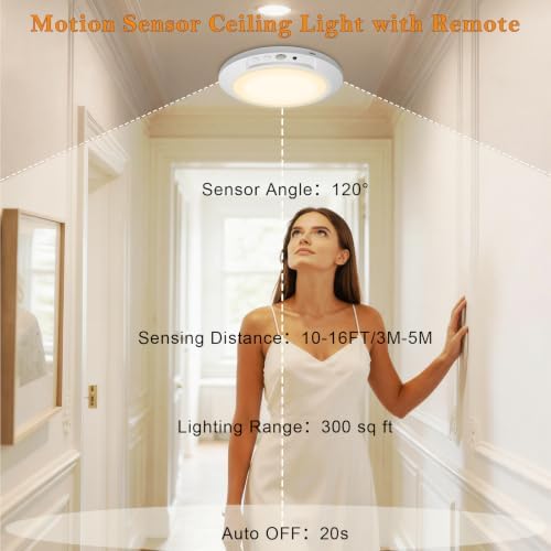 Motion Sensor Ceiling Light Battery Operated - Image 7