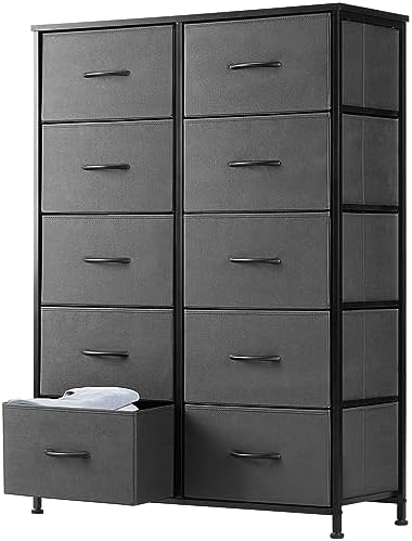 DUMOS 10 Drawer Tall Dresser for Bedroom & Living Room by DumosLifestyle