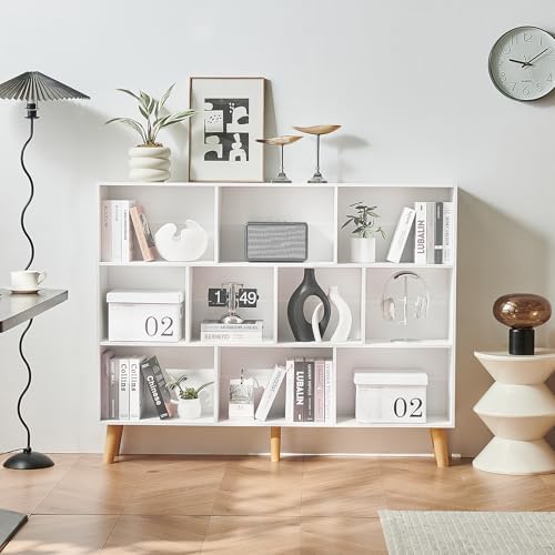 LEYAOYAO 10 Cube Bookshelf, Mid-Century Modern Book Shelf - Image 5