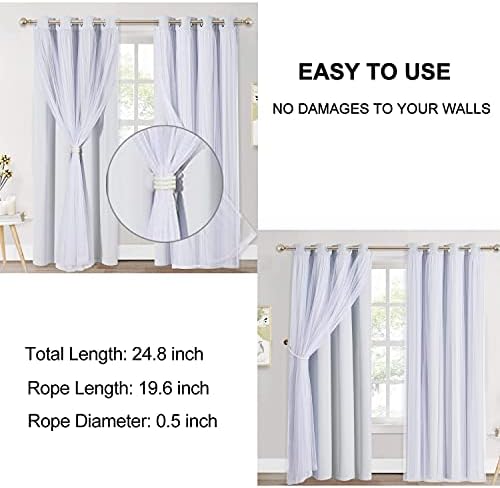Curtain Tiebacks Ropes, Off White - Image 5