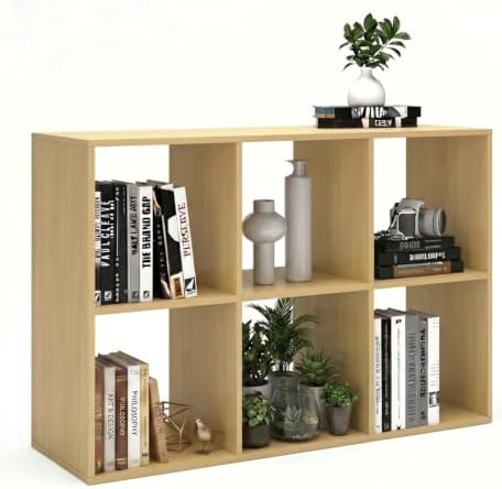 6 Cube Shelf with Anti-Tipping Kits + Reversible Open Back Bookcase by CTESNE