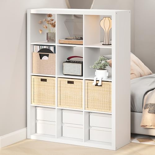Furinno Cubicle Record Player Stand, 12-Cube Vinyl Record Storage by Furinno-FitsYourSpaceFitsYourBudget