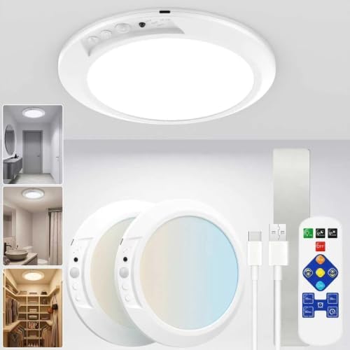 Rechargeable Motion Sensor Ceiling Light, Wireless LED Battery Operated Ceiling by Unknown