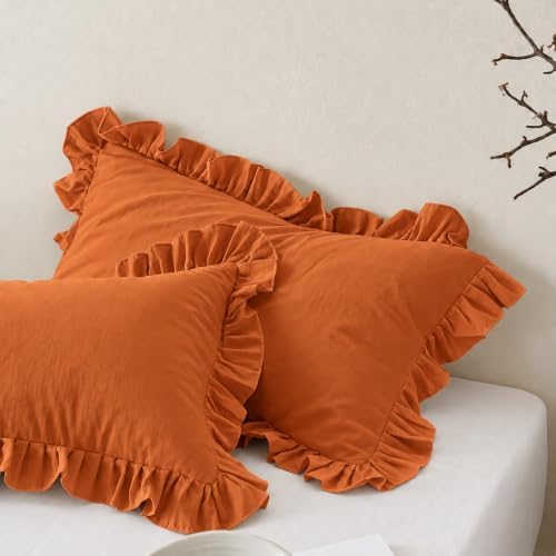Burnt Orange Pillowcases King Pillowcases Cute Pillowcases Caramel Pumpkin by Merryword