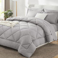 CozyLux Oversized King Comforter Set 120"x98", 7 Piece, French Grey by CozyLux