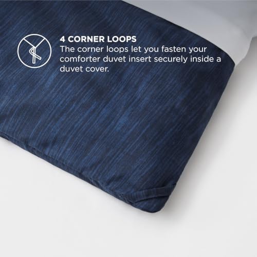 Bedsure Navy Twin Comforter Set, Soft College Dorm Room Essentials 2 Pcs - Image 4