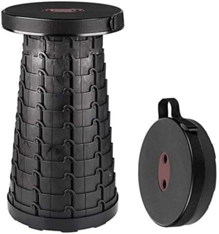 Mini-Max Stool 17.7-Inch Grey and Black Plastic Adjustable Height Retractable by Unknown