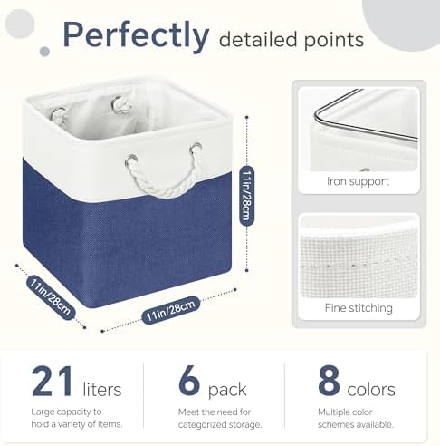11 inch Cube Storage Bin with Handles 6 Pack - Image 5