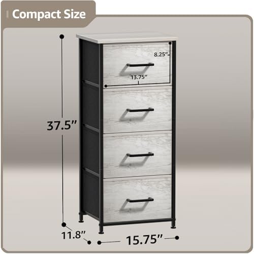 Sorbus 4 Drawer Dresser, Wood Top & Fabric Drawers - Image 3