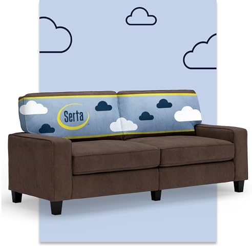 Serta Palisades 78" Track Arm Sofa, Easy Care Polyester, Soft Pillow Back by Serta