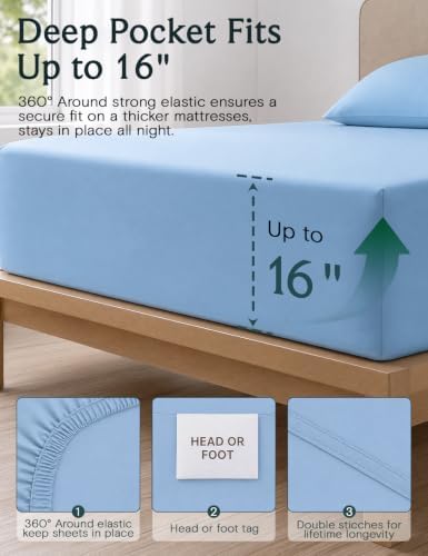 Full Size Sheets, Cooling & Soft Deep Pocket Bed Sheet Set - Image 5