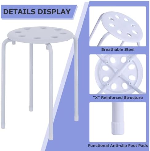 VECELO 6-Piece Stacking Stools for Classroom - Image 6