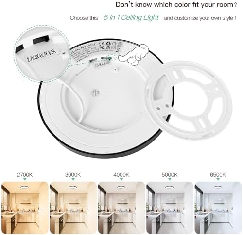 Brightever 7 Inch LED Flush Mount Ceiling Light Fixture - Image 2