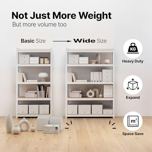 HOMEDANT White 48.1" Deep 5 Tier Storage Shelves Garage Shelving Unit - Image 4