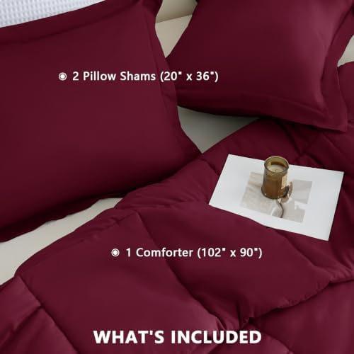 CozyLux King Size Comforter Set, 3-Piece Box-Stitched - Image 6
