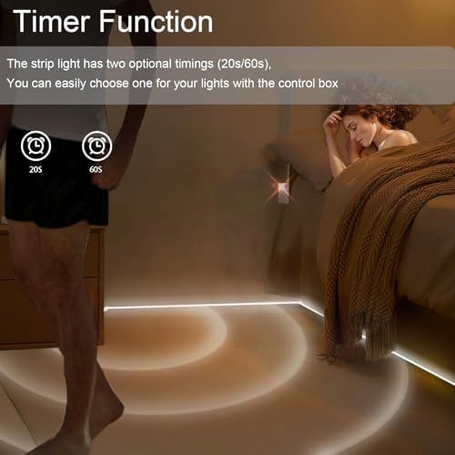 echosari Battery Operated Motion Sensor Led Strip Lights, 9.8Ft 90 LED Counter - Image 2