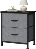 DUMOS Nightstand with 2 Fabric Drawers, Bedside Table, Side End Table by DumosLifestyle