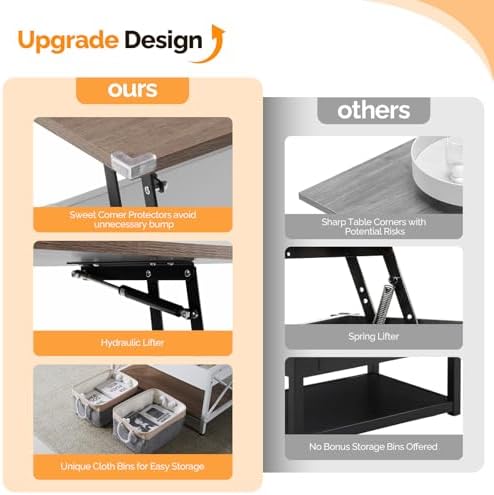 VINGLI 36" Small Lift Top Coffee Table - Image 7