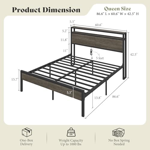 AMERLIFE Queen Size Platform Bed Frame - Image 2