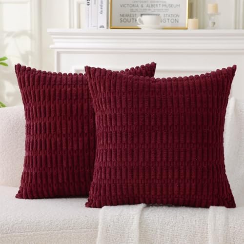 2 Pack Corduroy Decorative Throw Pillow by WHATWEARS