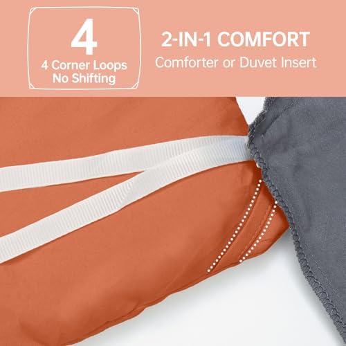 MUXHOMO Queen Comforter Set, 3-Piece All-Season Bedding, Burnt Orange - Image 6