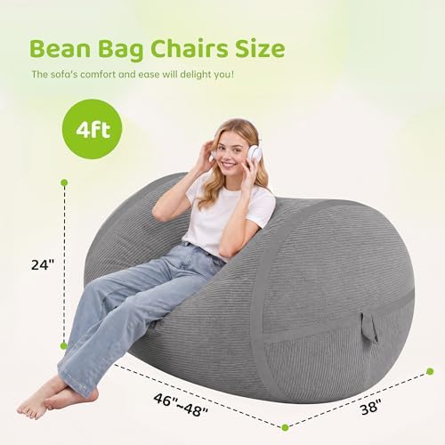 4FT Bean Bag Chair 4'Big Bean Bag Chairs - Image 2