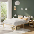 Bamboo Bed Frame with Headframe 12-Inch Solid Platform Bed with Wooden Slats by Bambooflow