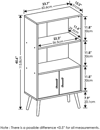 Furinno MIDCENTURY Storage Shelves, Mid-Century Style Accent Storage Cabinet - Image 3