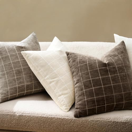 MIULEE Christmas Cream Plaid Decorative Throw Pillow Covers - Image 3