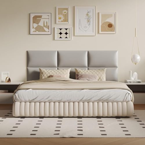 Wall-Mounted Upholstered Headboard Panels, 24x12 Inches, Light Grey Imitation by MAQQL