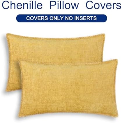 CaliTime Decorative Couch Throw Pillow Covers 20 X 12 Inches Gold - Image 6