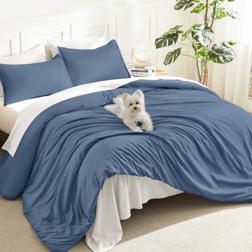 Litanika Ocean Blue Comforter Full Size, 3 Pieces Lightweight Solid Bed Set by Litanika