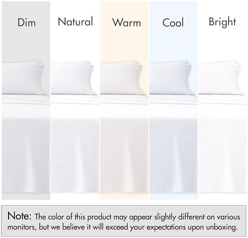 RUVANTI 100% Cotton Queen Sheets, Percale Queen Sheet Set, Bright White - Image 5