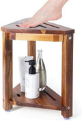 Shower Foot Rest 13.5in, Acacia Wood Shower Stool by Yaoyiizy