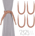 NICEEC 4 Pack Natural Cotton Rope Curtain Tiebacks Elegant Boho Style by NICEEC