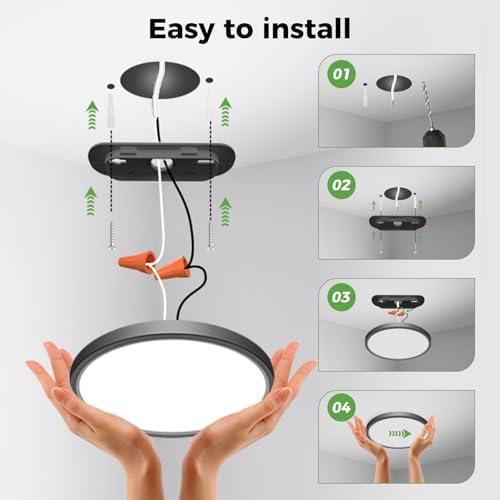 zemty 4Pack LED Ceiling Light Fixture 6.5 Inch, 12W 1200lm Ceiling Mount Light - Image 4