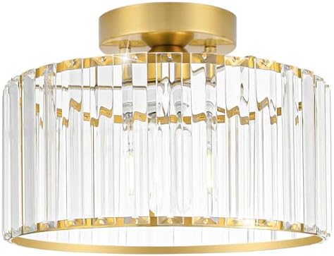 Crystal Ceiling Light Fixture, Modern Semi Flush Mount Ceiling Light, Close To by Unknown