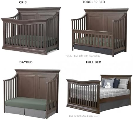 Sorelle Providence Flat Top 4-in-1 Convertible Crib – Toddler & Full-Size Bed - Image 3
