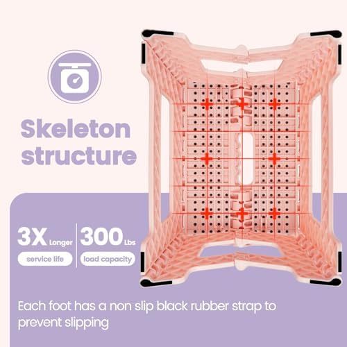 9 Inch Folding Step Stool 300 LB Capacity Non Slip Foot Stool - Image 2