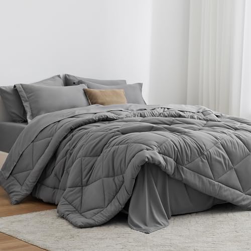 Love's cabin Oversized Queen Comforter Set, 7 Pieces Bed in a Bag by Lovescabin