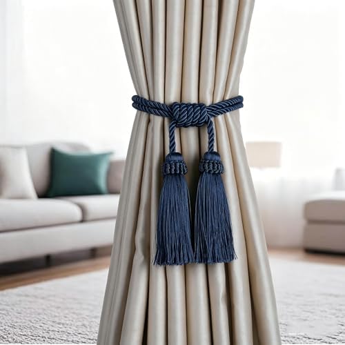 Magnetic Curtain Tiebacks Handmade Tassel Drapery Holdback - Image 2