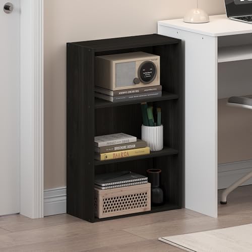 Furinno Basic Book Shelf, 3-Tier Bookshelf, Cube Storage Organizer Bookcase - Image 2