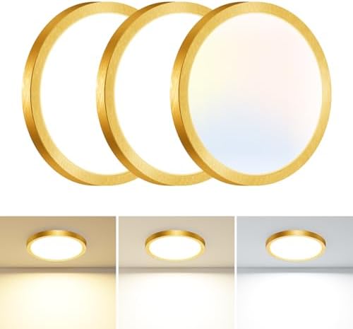 slochi 3 Pack Flush Mount Ceiling Light, 3000K-4000K-6500K Ceiling Light by CeilingLights