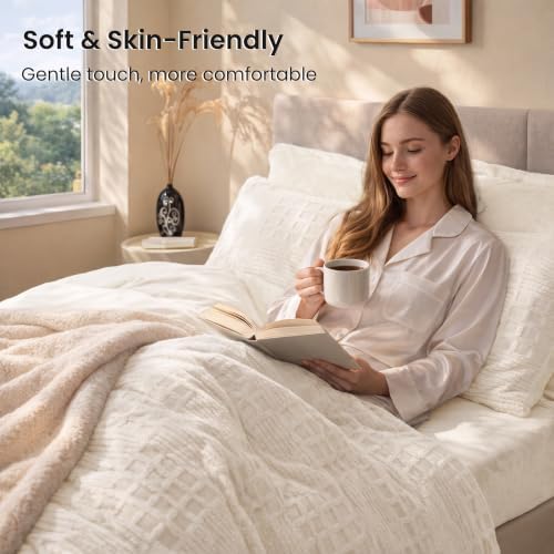EXQ Home Waffle Fluffy Comforter Set Full Size - Image 4